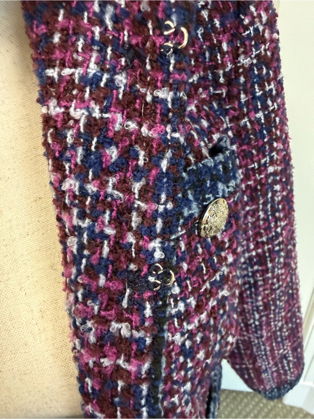 WHBM Tweed Stylist Jacket, Hollyhock, Size 4 - Picture 12 of 14